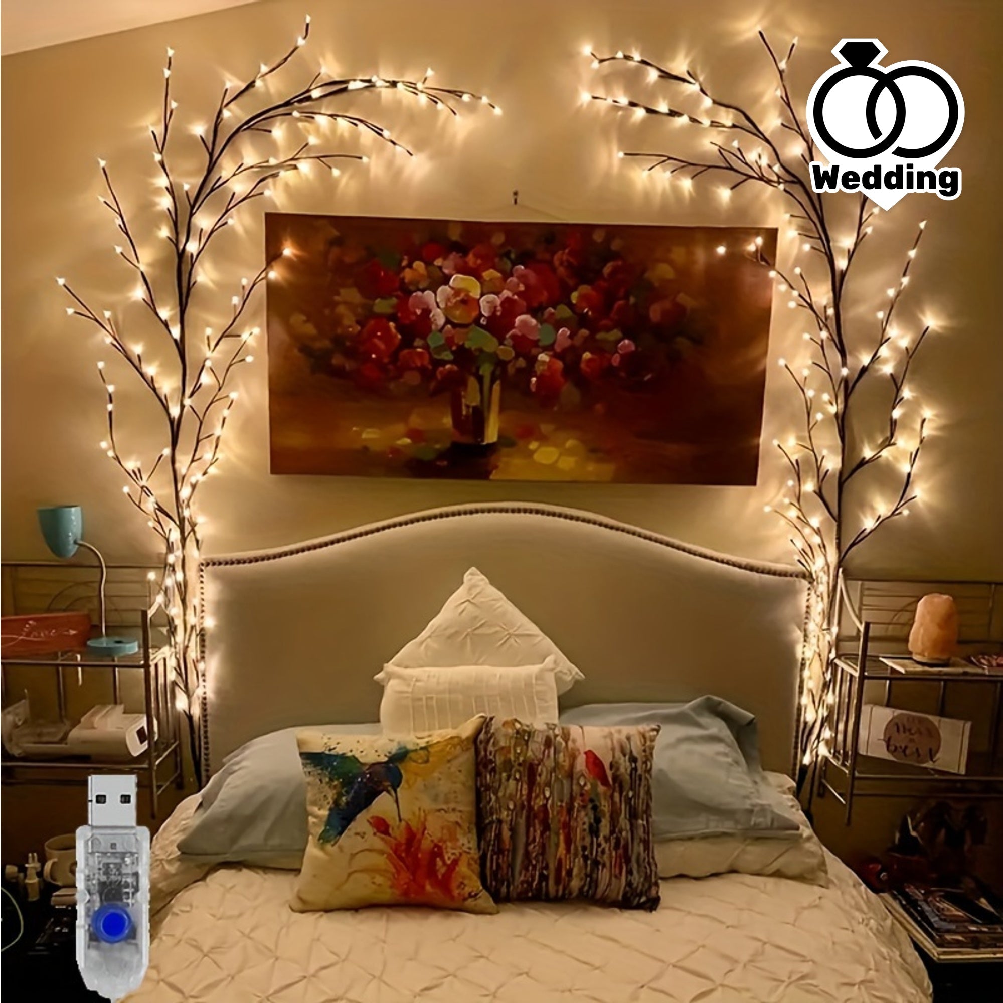 Willow Branch LED Wall Decor Festive 96 Lights