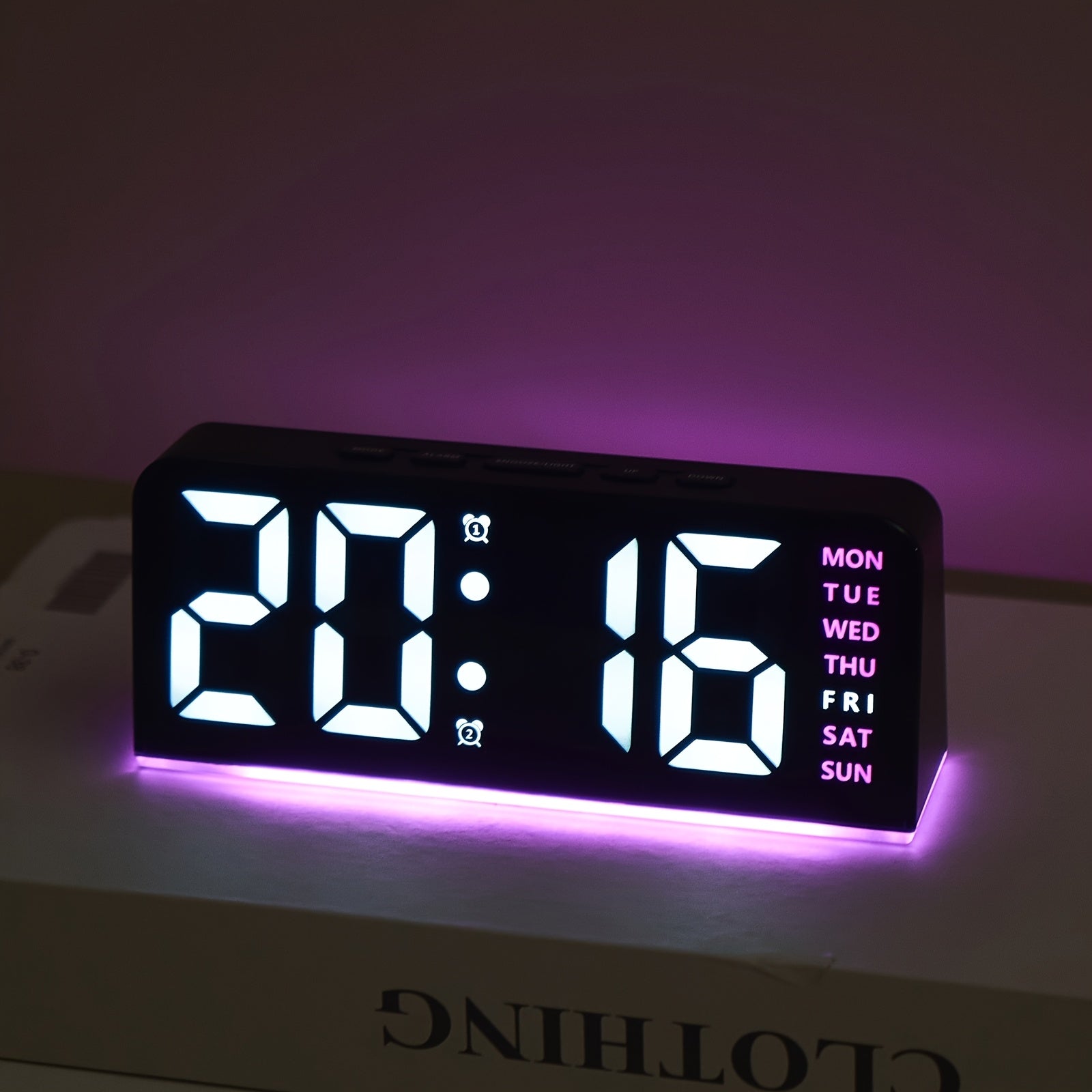 LED Alarm Clock Flat Crown Atmosphere Light USB Powered