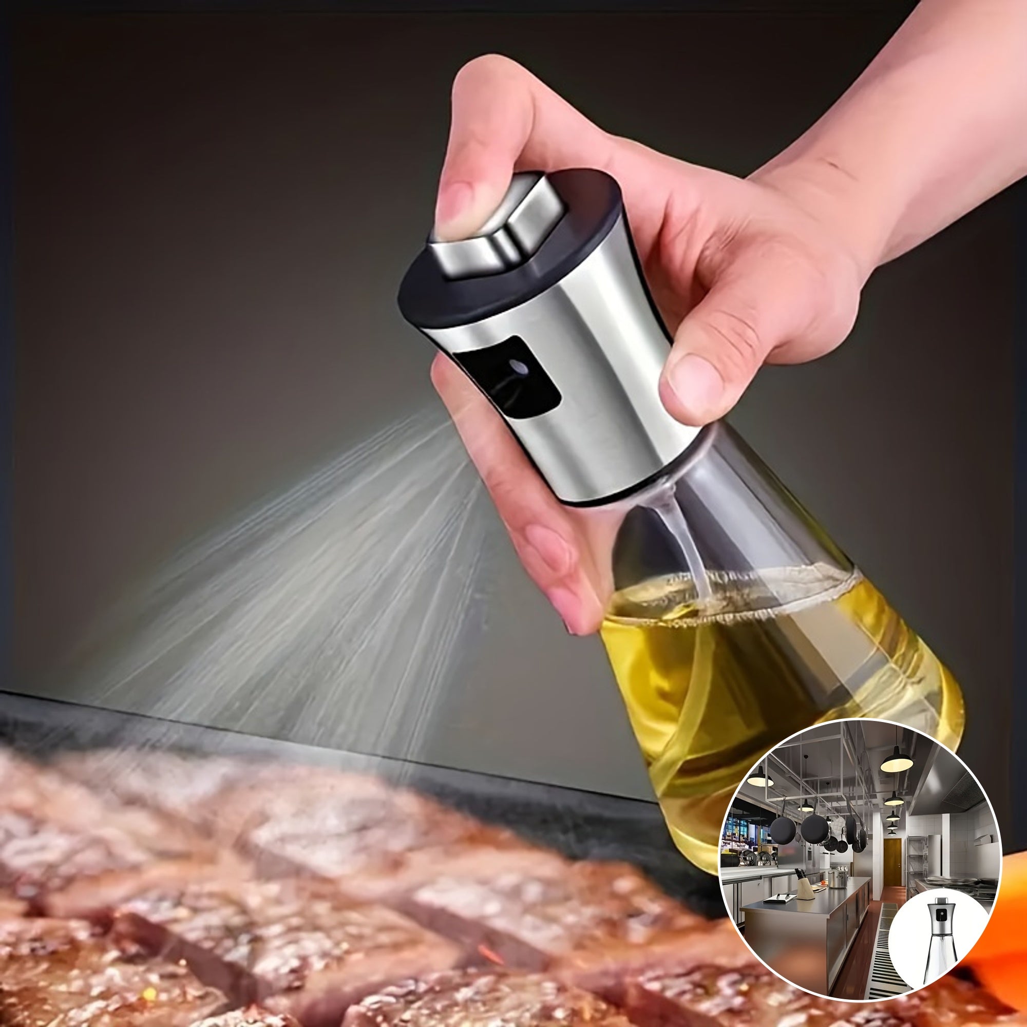 LeakProof Glass Olive Oil  Vinegar Spritzer Bottle