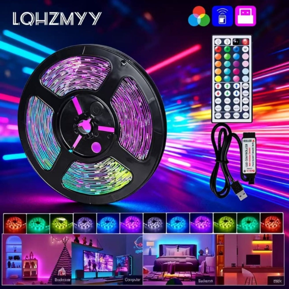 RGB LED Strip Vibrant USB Lights with 44Key Remote