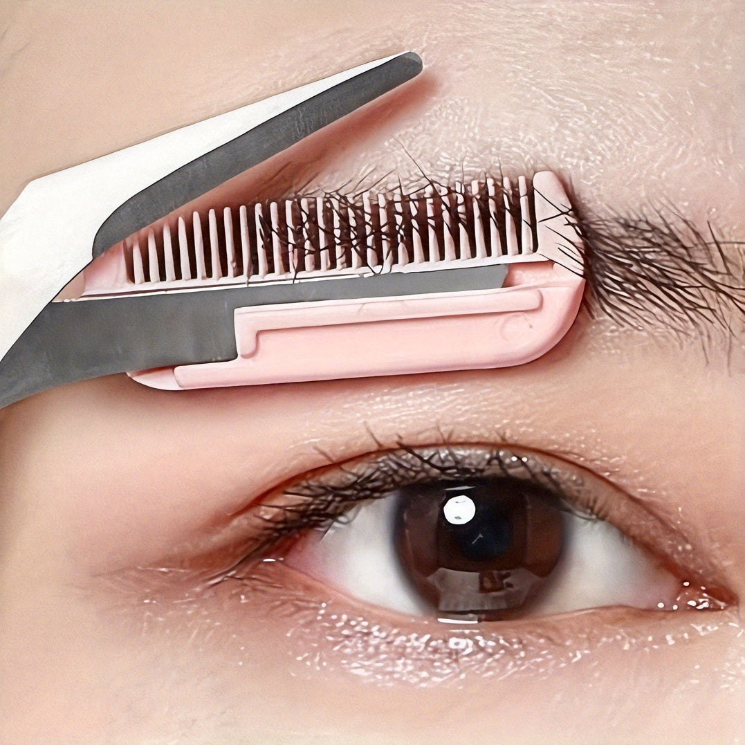 Ambidextrous Stainless Steel Eyebrow Trimmer Comb
