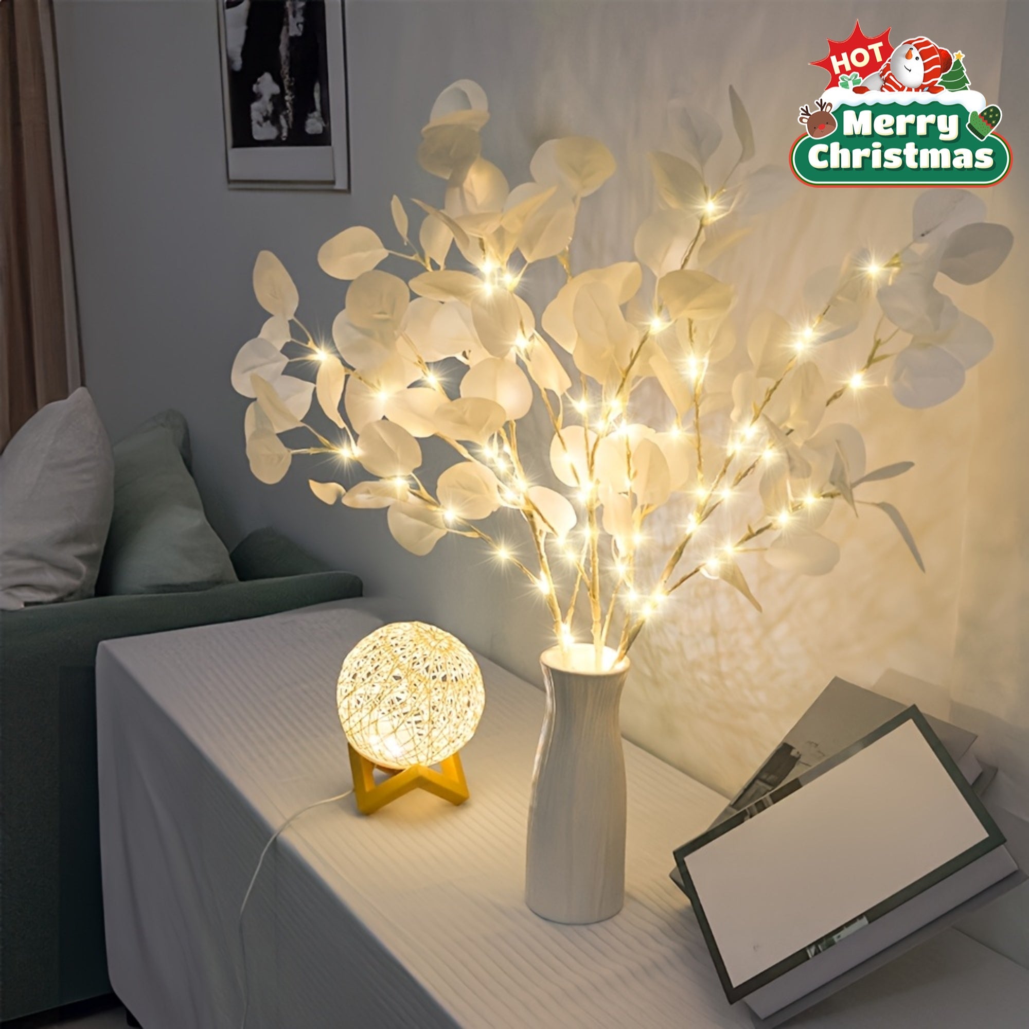 Realistic LED Apple Leaf Branch Light Tree Lamp