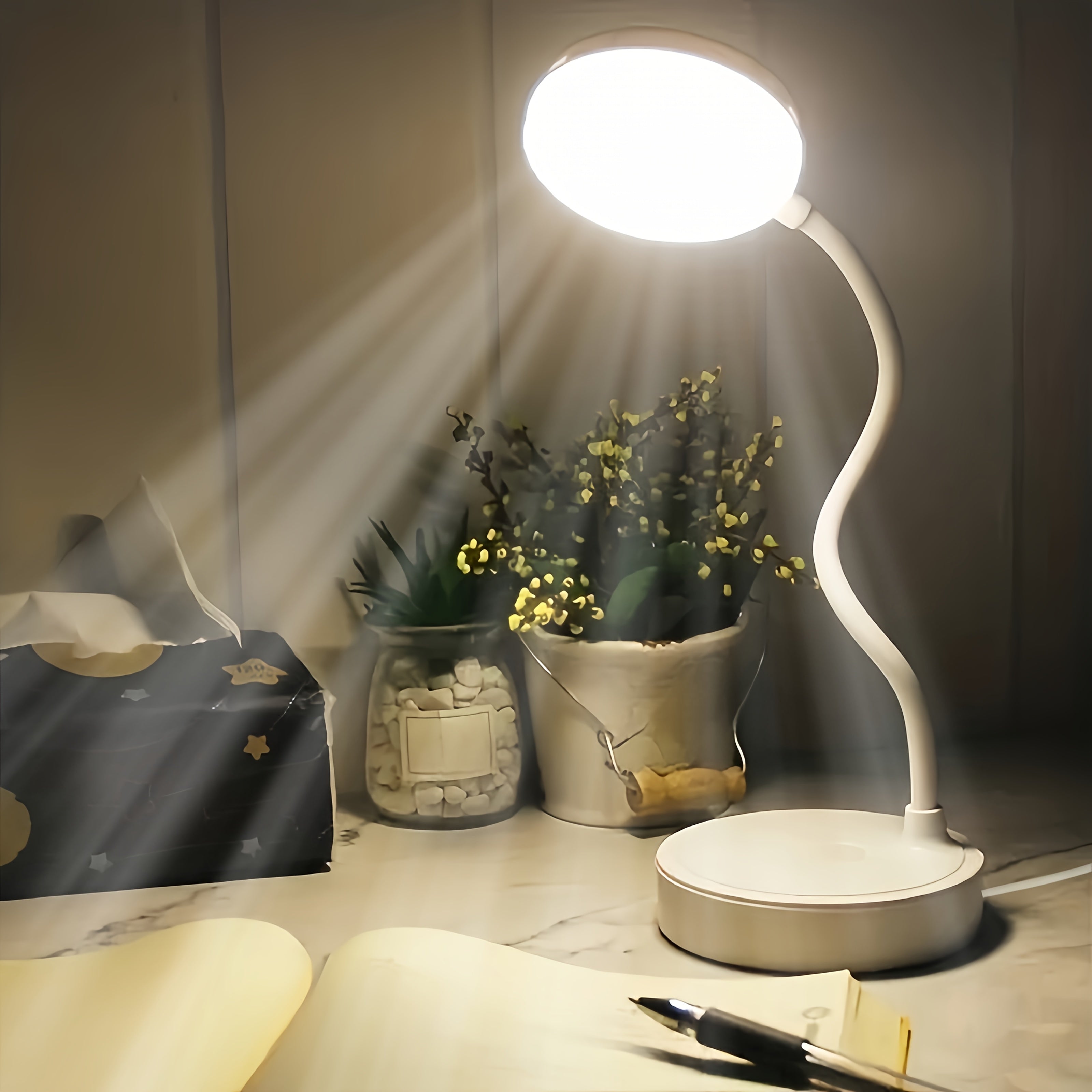 360 Smart LED Desk Lamp Color Dim Phone Stand