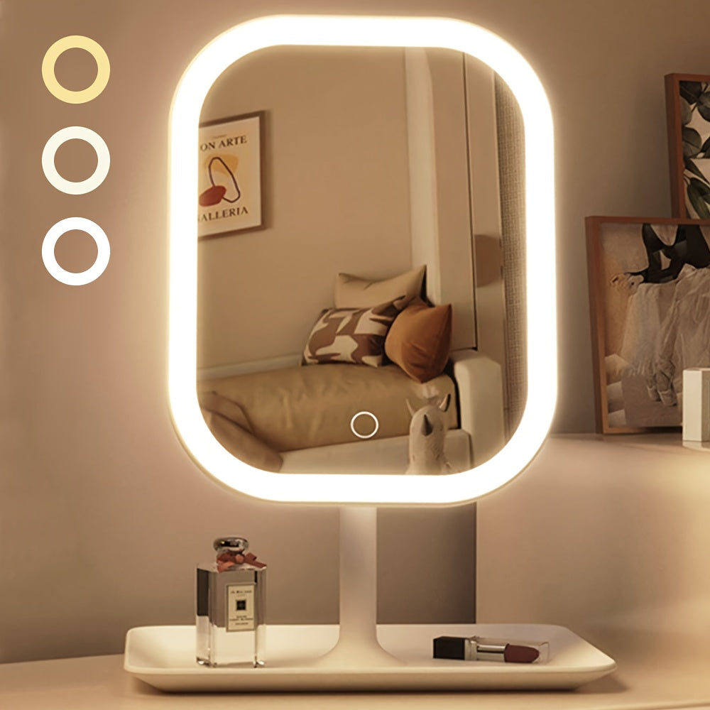 Rechargeable LED Makeup Mirror 3 Light Modes Touch Control