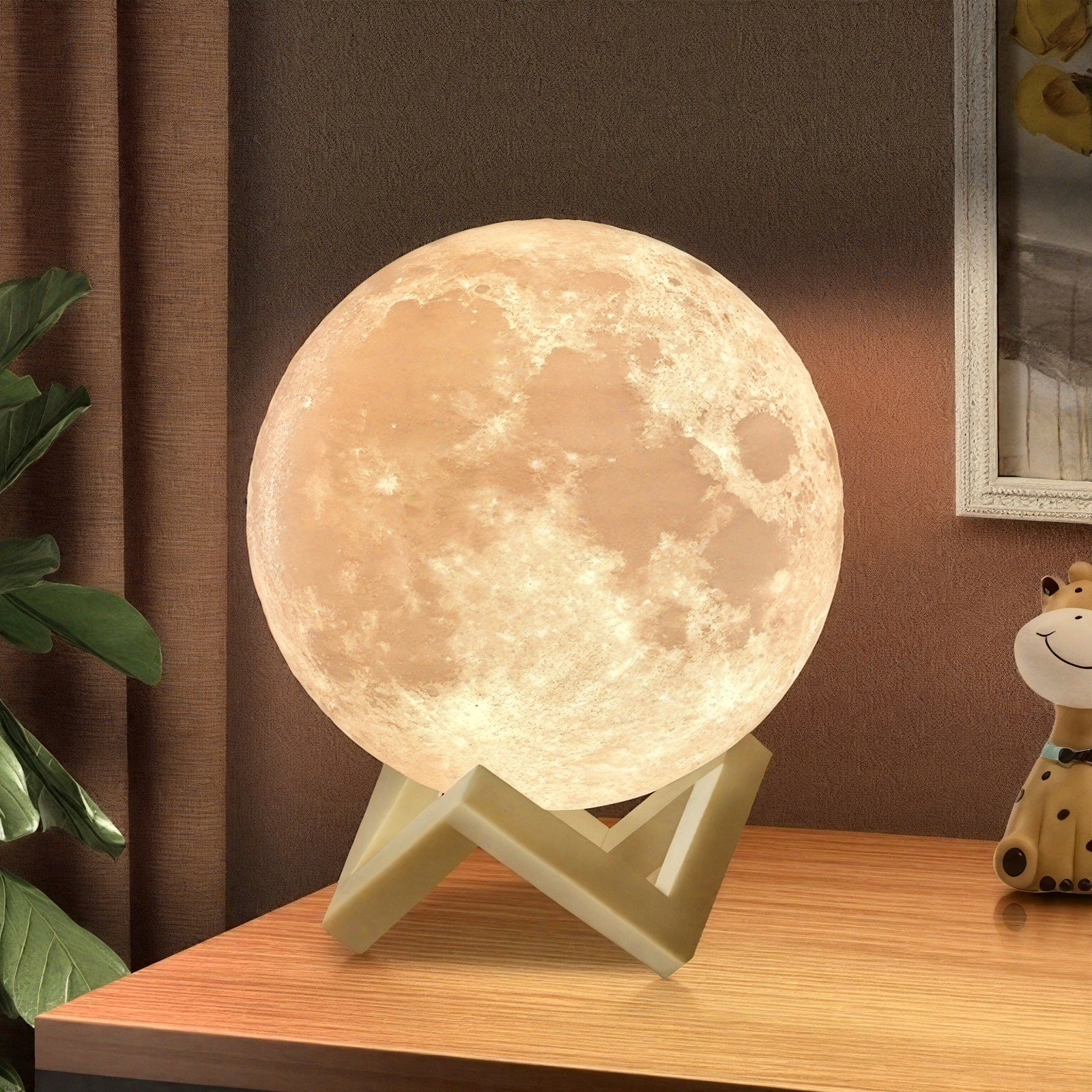 2024 Rechargeable Moon Lamp 128 Colors Soft Warm Light