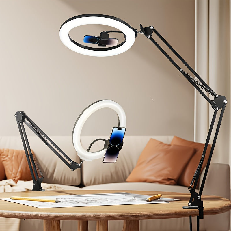 Foldable 8 LED Smart Ring Light Phone Holder for Any Use