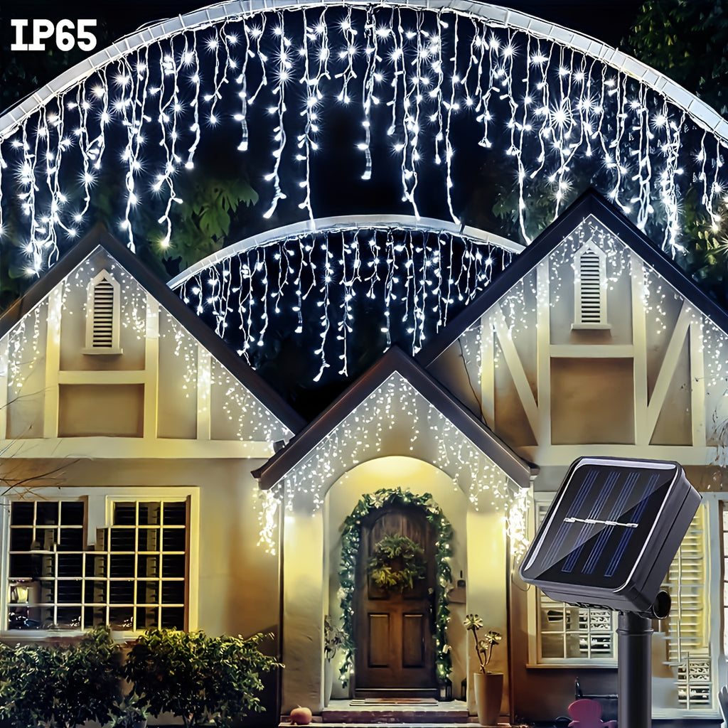 Solar Icicle Lights 8 Modes Outdoor Fairy Decor