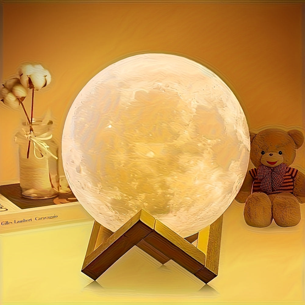 TouchSensitive 3D Moon Lamp for Ambient Bedroom Decor