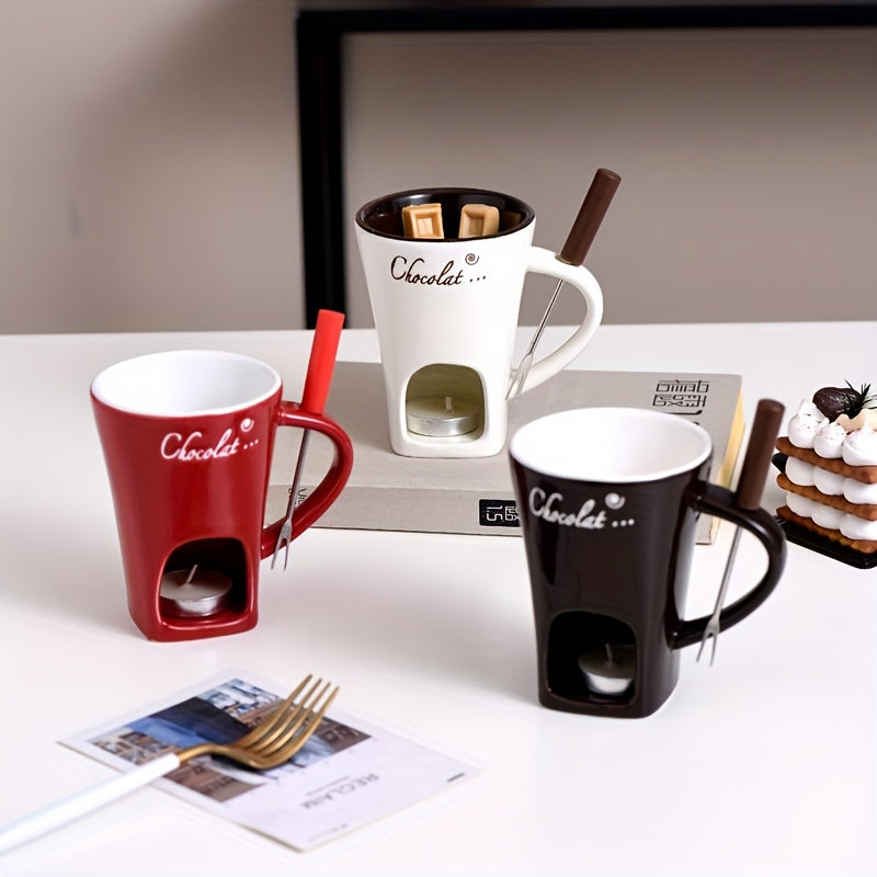 Chocolate Melting Pot Mug with Fork Holder
