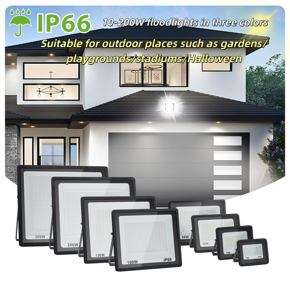 Bright Outdoor LED Floodlight 10W300W 3 Colors