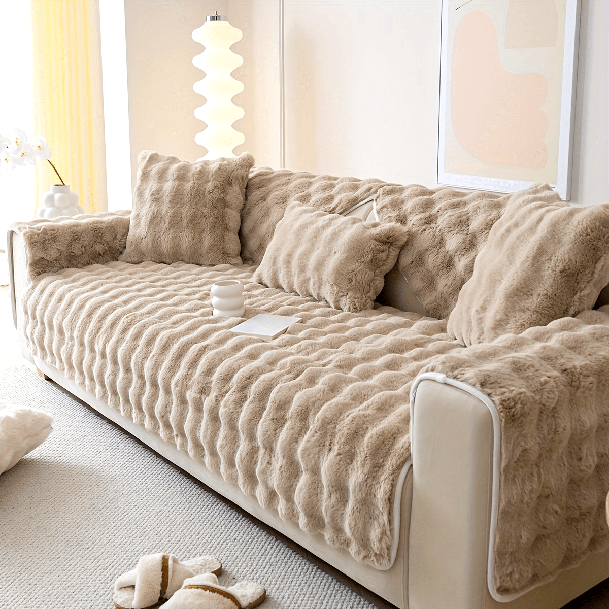 Cozy Festive Plush Sofa Cover for All Sizes